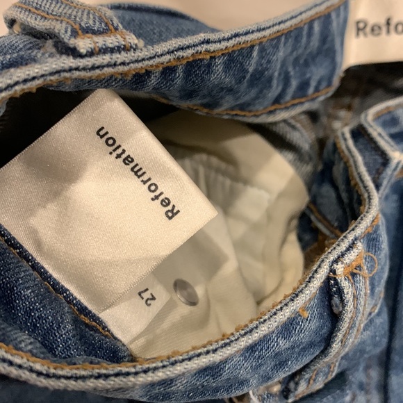 Reformation raw hem size wide leg straight 27 jeans - Picture 3 of 5